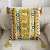 BOHEMIAN STYLE TUFTED LINEN PRINTED PILLOWCASES_CWMM0872
