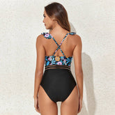 MULTICOLOR PRINTED BELTED ONE PIECE SWIMSUIT_CWMW0295
