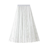 HIGH WAIST A LINE MIDI SKIRT WITH LACE OVERLAY_CWBMS0375