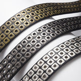 Liuding Hollow Air Eye Punk Style Pu Belt