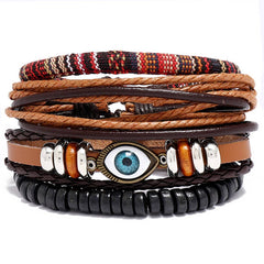 SIMPLE DIY FOUR PIECE COMBINATION COWHIDE BRACELET_CWMM4518