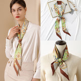 FLORAL TWILLY SCARF FOR HAIR BAG SATIN SILK_CWASC0241