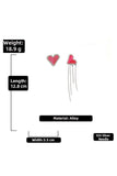 SILVER NEEDLE LOVE CHAIN TASSEL EARRINGS_CWAJE204