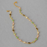COLORED FACETED CRYSTAL GLASS NECKLACE_CWAJE2117