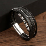 MULTI LAYERED HANDWOVEN MAGNET CLASP BRACELET_CWAJE1465