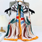 BOLD FLORAL ANIMAL SILK BLEND WRAP_CWASC0890