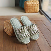 FLORAL COTTON FLOOR SLIPPERS WITH THICK SOLE_CWSHF0202