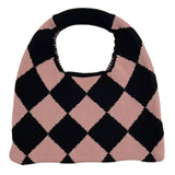 Women Casual Plaid Knitted Clutch Bag_Cwab0855