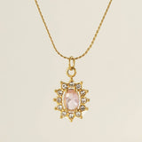 STAINLESS STEEL ZIRCON HEART PENDANT NECKLACE_CWAJE0682