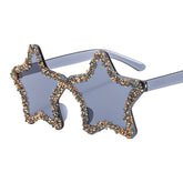 FRAMELESS HAND PAINTED DIAMOND STAR SUNGLASSES_FRAMELESS HAN