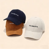 Corduroy Letter Baseball Cap Women Trendy_Cwah04649