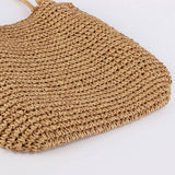 SOLID COLOR HANDMADE PLEATED PAPER ROPE WOVEN BAG_CWAB4711