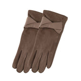 BOW SUEDE GLOVES TOUCHSCREEN WARM WINTER DESIGN_CWMM2883