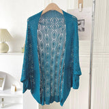 DIAMOND SHAPED HOLLOW KNITTED SHAWL_CWASC0763