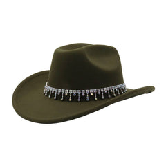 Western Ethnic Denim Fedora Hat For Couples_Cwah04361