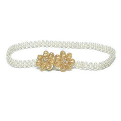Women'S Wide Chain With Pearl Elastic Buckle_Cwabe0519