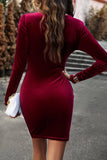 Women Sexy Tight Fit Wrap Long Sleeve Party Dress_Cwdsd1938