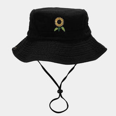 Vintage Floral Cotton Sun Hat With Wide Brim_Cwah3822