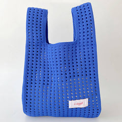 SOLID COLOR KNITTED HOLLOW SHOULDER BAG HANDBAG_CWAB1496