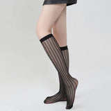 Women Fishnet Ultra Thin Stay Up Knee High Socks_Cwms0232