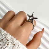 GYPSY STYLE 3D STAR SHAPED LETTER RING_CWAJE1825
