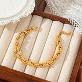 Vacuum Plated 18K Gold Non-Fading Chain Bracelet_Cwmm3725