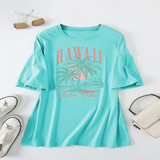 CASUAL COCONUT TREE TEE FOR WOMEN OVERSIZED_CWTTS1467