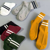 2 STRIPE COTTON MID SOCKS FOR WOMEN WHOLESALE_CWMS070