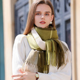 DOPAMINE COLOR MATCHING CASHMERE SCARF WARM_CWASC0220