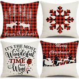 CHRISTMAS PLAID SNOWFLAKE PILLOWCASE_CWMM1403