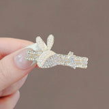 RHINESTONE CUTE RABBIT CARROT DUCKBILL HAIRPIN_CWAHA4735