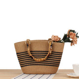 CONTRAST COLOR STRIPED HAND WOVEN BAG_CWAB2092
