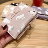 Cute Cartoon Cat Print Trifold Money Clip Wallet_Cwab06203