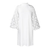 FASHION LOOSE MESH STITCHING LARGE SIZE DRESS_CWDSD6142