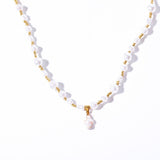 FASHION RETRO CROSS SHELL PEARL NECKLACE_CWMM5327