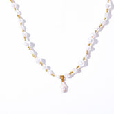 FASHION RETRO CROSS SHELL PEARL NECKLACE_CWMM5327