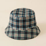 NEW PLAID DESIGN CANVAS SUN BUCKET HAT_CWAH1441
