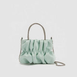 NEW STYLE HIGH END PLEATED RHINESTONE SHOULDER BAG_CWAB3431