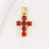 COLORFUL ZIRCON DECEMBER CROSS PENDANT NECKLACE_CWMM5872
