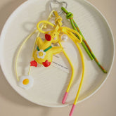 CUTE YELLOW DUCK STRAWBERRY KEYCHAIN BAG CHARM_CWMM7875