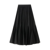 Vintage Tulle A-Line Flared Fishtail Skirt_Cwbms0372