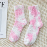 Women Padded Tie-Dyed Coral Velvet Socks_Cwms0346