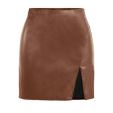 HIGH WAIST ZIPPER HIP SKIRT PU LEATHER SKIRT_CWBSS0404