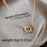 Cold Wind Design Feeling Double Ring Heart Clavicle Chain