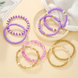 SIMPLE MULTI STRAP POLYMER CLAY BRACELET SET_CWMM3527