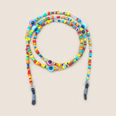 RAINBOW COLORED RICE BEADS GLASSES LANYARD_CWMM1167