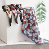 Retro Contrast Rose Print Square Scarf_Cwasc0938