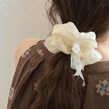 Oversized Chiffon Ribbon Scrunchie Hair Tie Women_Cwaha07537