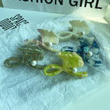 MAPLE LEAF PEARL ACETATE HAIR CLAW ELEGANT CLIP_CWAHA6019