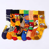 AB SIDE HAMBURGER BEER MID TUBE TRENDY SOCKS_CWMS1009